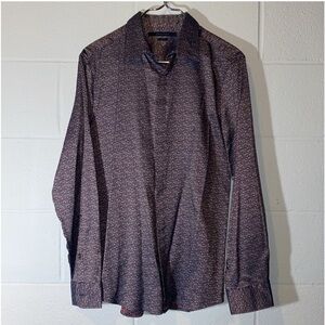 NWOT Perry Ellis Burgundy Floral Button Down Men’s Shirts size M